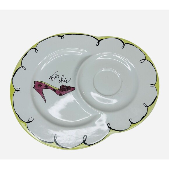 Rosanna Tea for Two Replacement Porcelain Plates Haute Shoe Design Two Plates - Picture 3 of 10